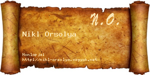 Nikl Orsolya névjegykártya